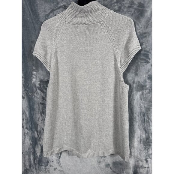 Izod Womens Cardigan Cable Knit Gray Sweater With Button Collar XXL - Picture 11 of 16